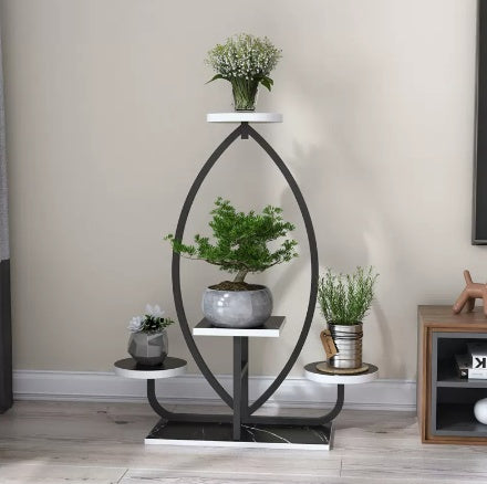 Iron Art Indoor Decorative Shelf Living Room Floor Balcony With Wheel Ornaments