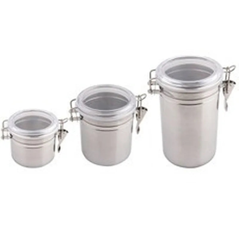 stainless steel container Food Storage Container Airtight Cans Coffee Beans Tea  Bin Leaf Home Kitchen Tool  WF107