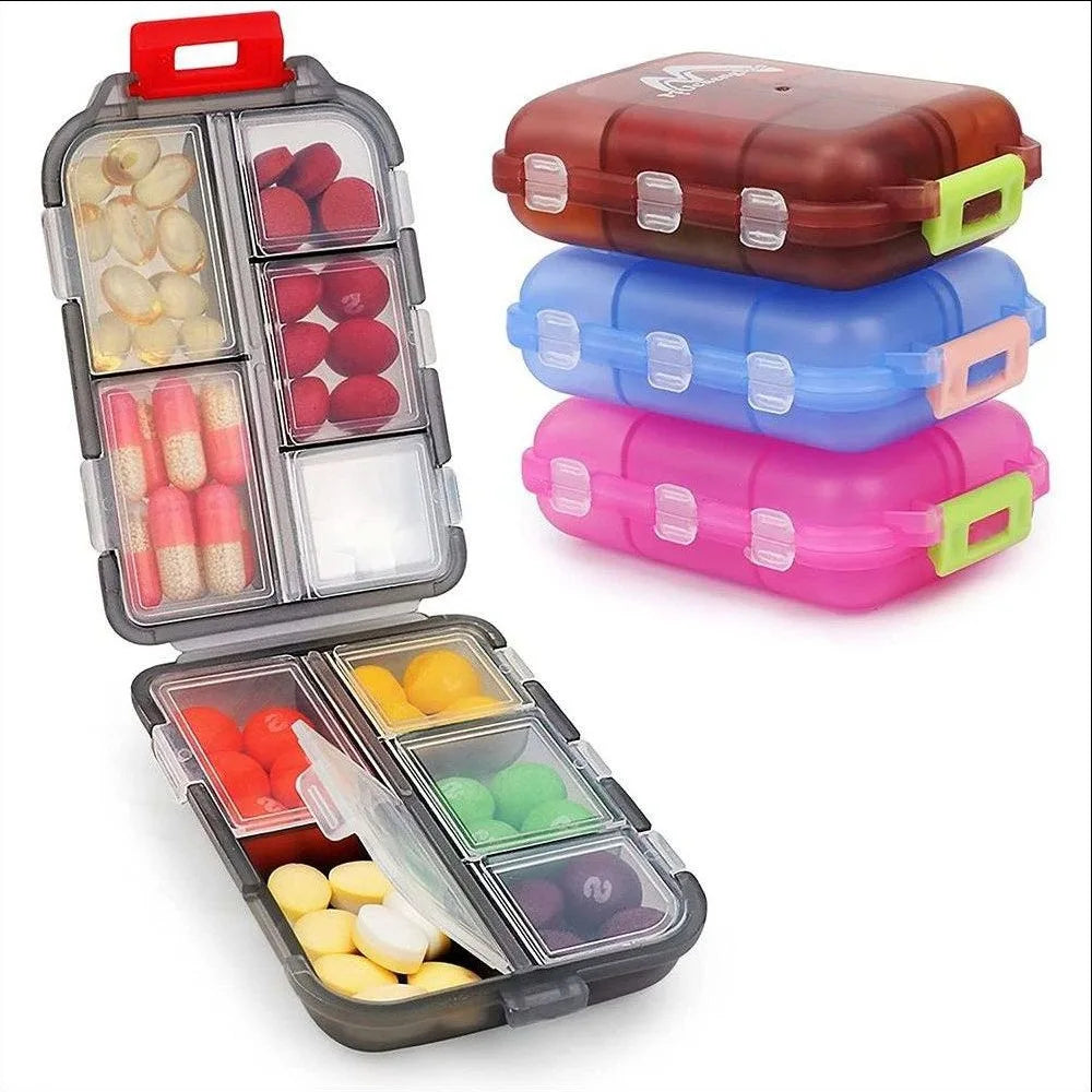 Tcare Travel Pill Organizer Moisture Proof Pills Box for Pocket Purse Daily Pill Case Portable Medicine Vitamin Holder Container