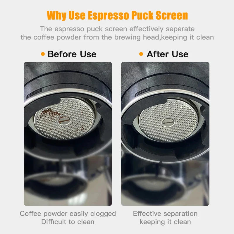 Espresso Puck Screen Coffee Filter 51mm 53.5mm 58.5mm Reusable Holder 0.8mm For 51mm 54mm 58mm Portafilter Barista Accessories