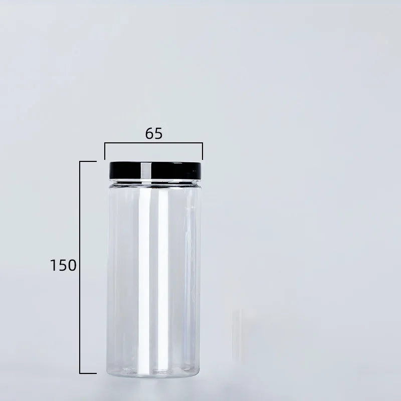 Clear Sealed Can With Lid Plastic Empty Packing Bottle Circular Storage Bucket Biscuit Jar Food Grade Sealed Cans Tank Container