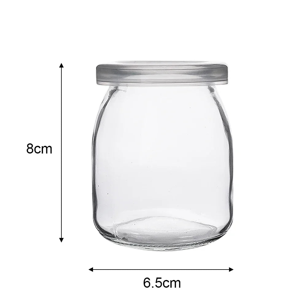 100/150/200ml Clear Glass Jars with Lid Pudding Yogurt Container Milk Jams Jelly Mousse Honey Spice Food Storage Bottle Mini Cup