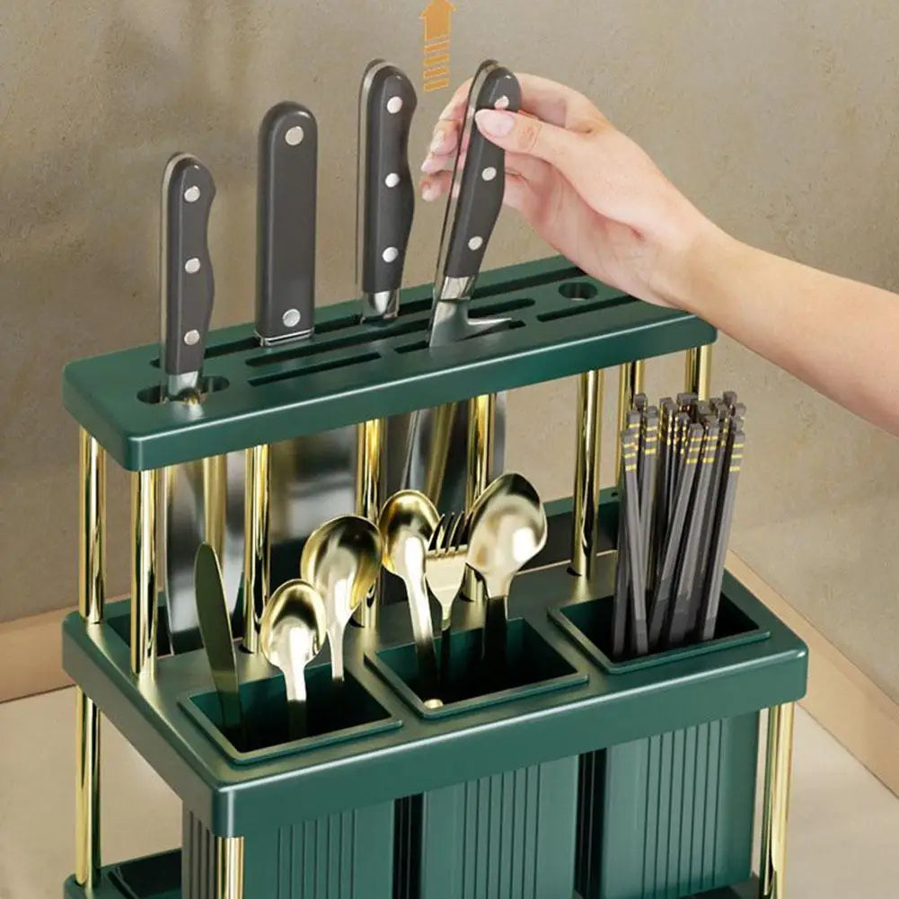 Kitchen Organizer Knife Holder Spoon Fork Storage Rack Seasoning Chopstick Utensils Shovel Storage Shelf For Kitchen Countertop