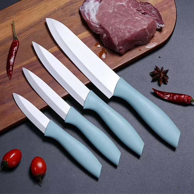 Ceramic Knife Set With Sheaths,Super Sharp Rust Proof 3"4"5"6" Kitchen Knife High Hardness Portable Utility Knife Paring Knife