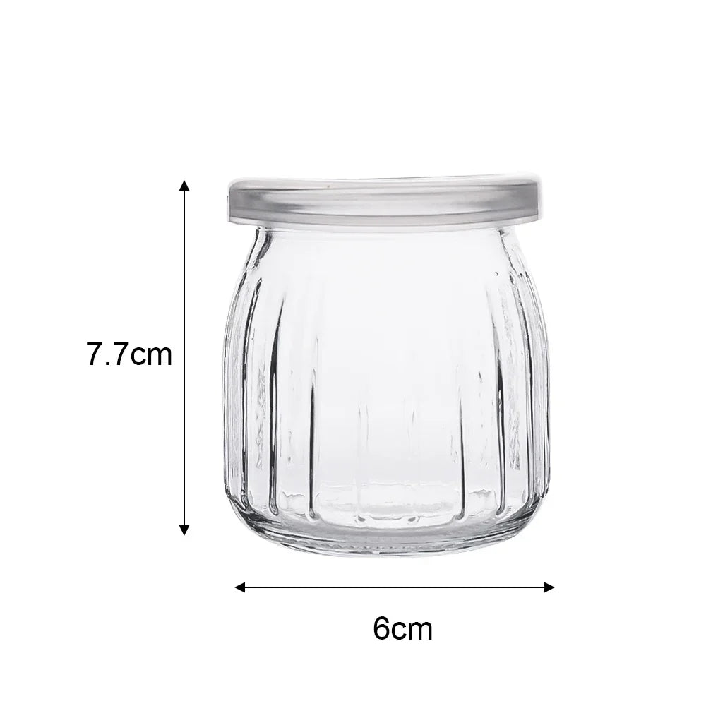 100/150/200ml Clear Glass Jars with Lid Pudding Yogurt Container Milk Jams Jelly Mousse Honey Spice Food Storage Bottle Mini Cup