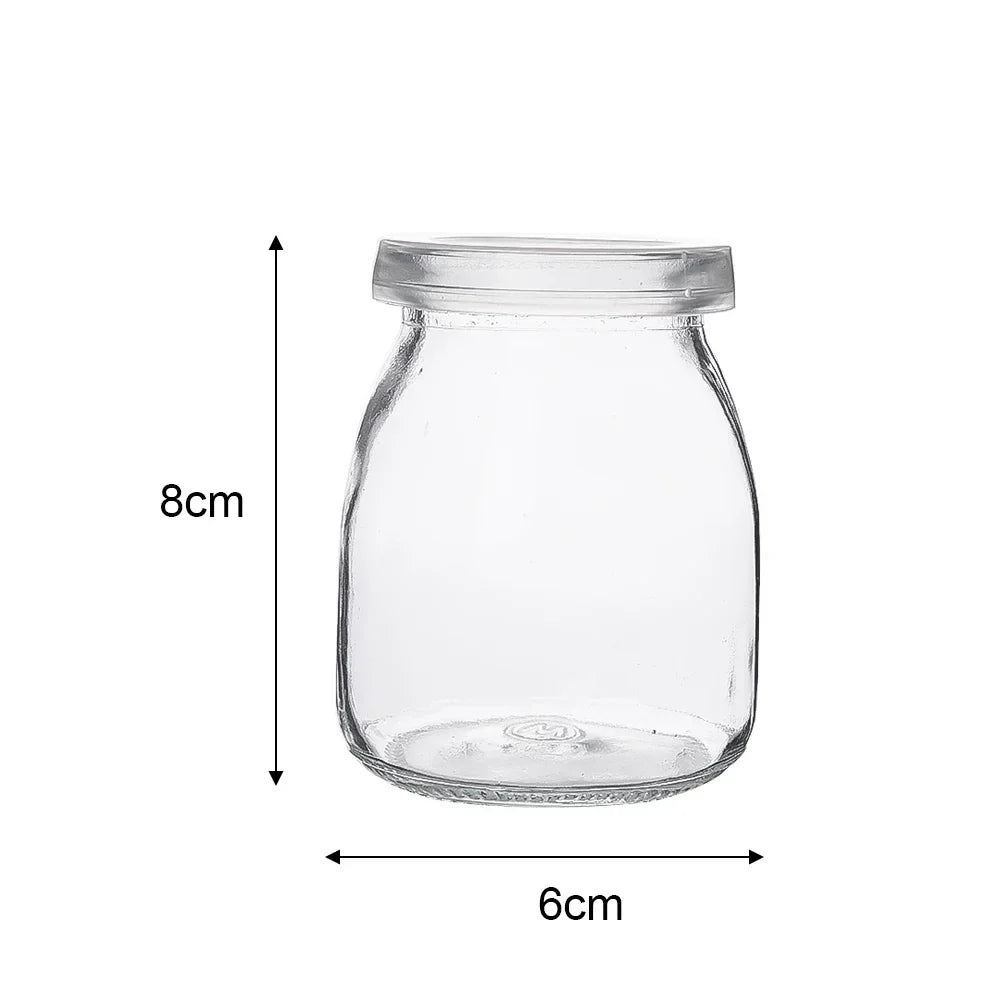 100/150/200ml Clear Glass Jars with Lid Pudding Yogurt Container Milk Jams Jelly Mousse Honey Spice Food Storage Bottle Mini Cup