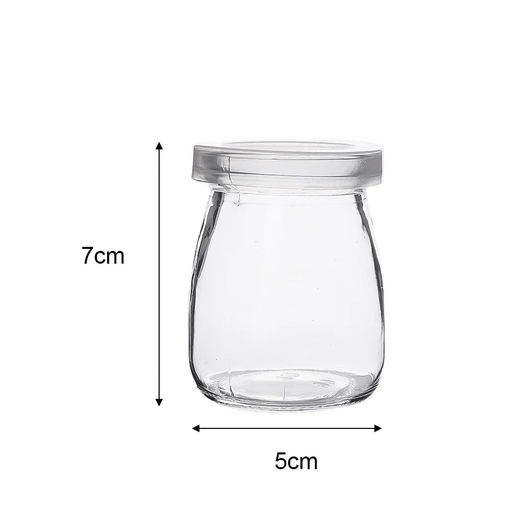 100/150/200ml Clear Glass Jars with Lid Pudding Yogurt Container Milk Jams Jelly Mousse Honey Spice Food Storage Bottle Mini Cup