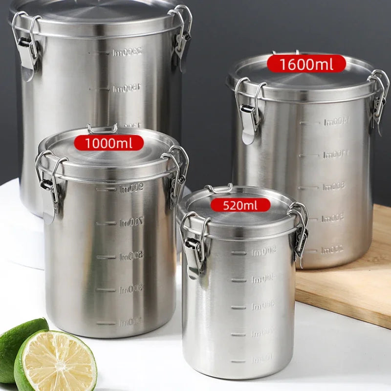 Tea Hermetic Pots Whole Grains Hermetic Containers for Food Stainless Steel Seal Sealed Container Coffee Beans Storage Airtight