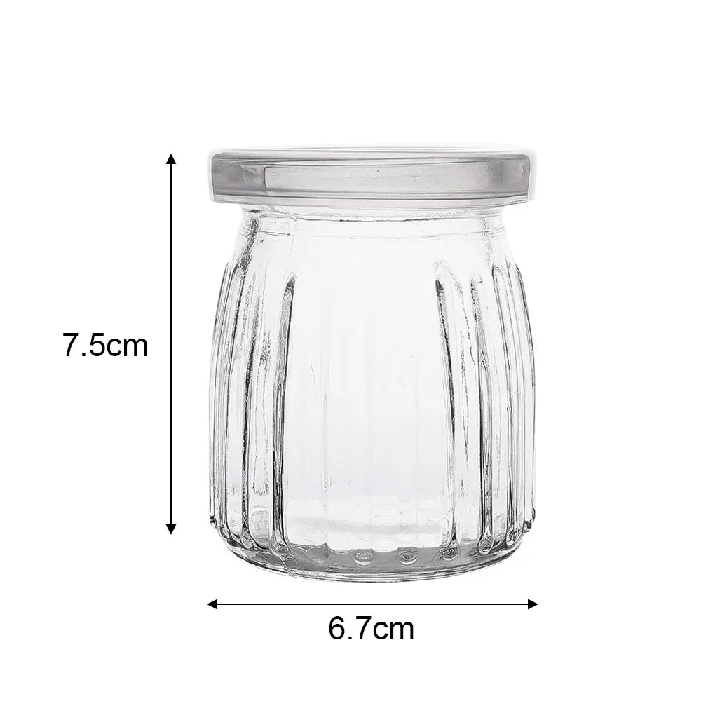 100/150/200ml Clear Glass Jars with Lid Pudding Yogurt Container Milk Jams Jelly Mousse Honey Spice Food Storage Bottle Mini Cup