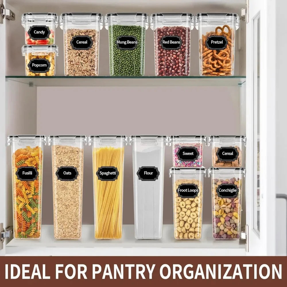 Airtight Food Storage Containers Set with Lids Kitchen Pantry Organization Plastic Leak-proof Canisters for Cereal Flour