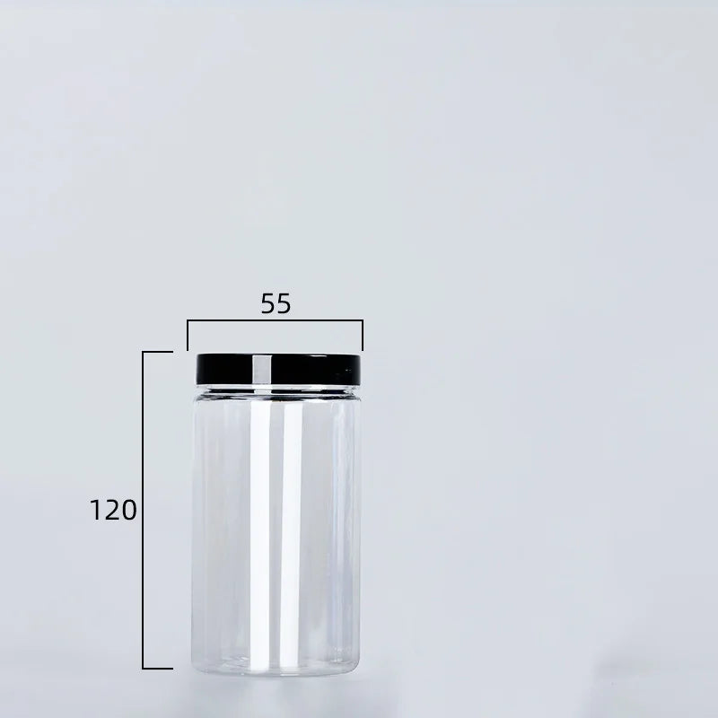 Clear Sealed Can With Lid Plastic Empty Packing Bottle Circular Storage Bucket Biscuit Jar Food Grade Sealed Cans Tank Container