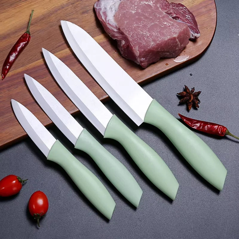 Ceramic Knife Set With Sheaths,Super Sharp Rust Proof 3"4"5"6" Kitchen Knife High Hardness Portable Utility Knife Paring Knife