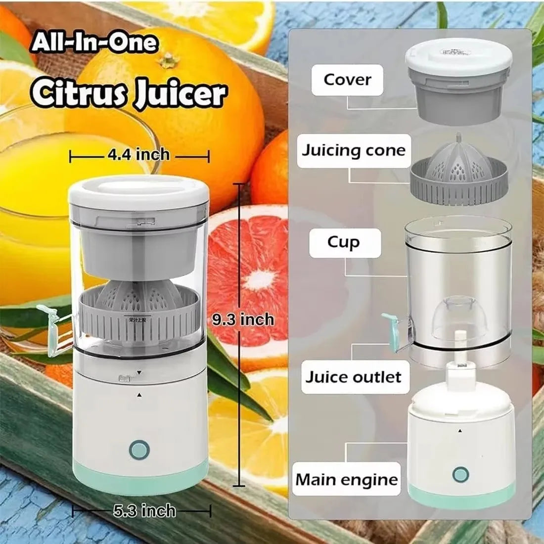 Portable Electric Juicer USB Charging Orange Lemon Fruit Blender Mini Household Juice Squeezer Mixer Citrus Juicer Fruit Juicer