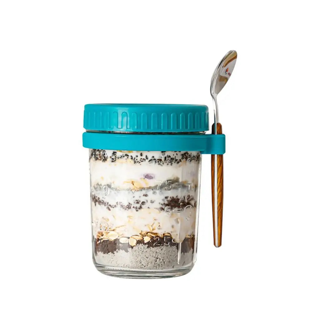 16 oz Overnight Oats Jars with Lids and Spoons Glass Bottles Containers Yogurt Containers Cereal Storage Jars with Lids