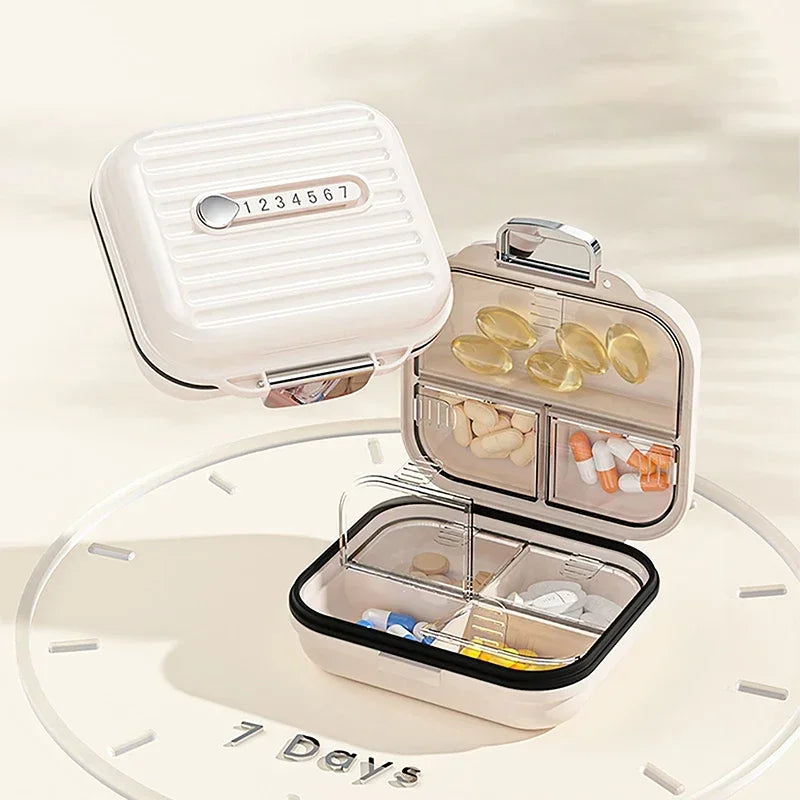 7 Grids Mini Portable Pill Box Weekly Medicine Vitamin Storage Organizer Travel Tablets Sealed Box Pills Case Container