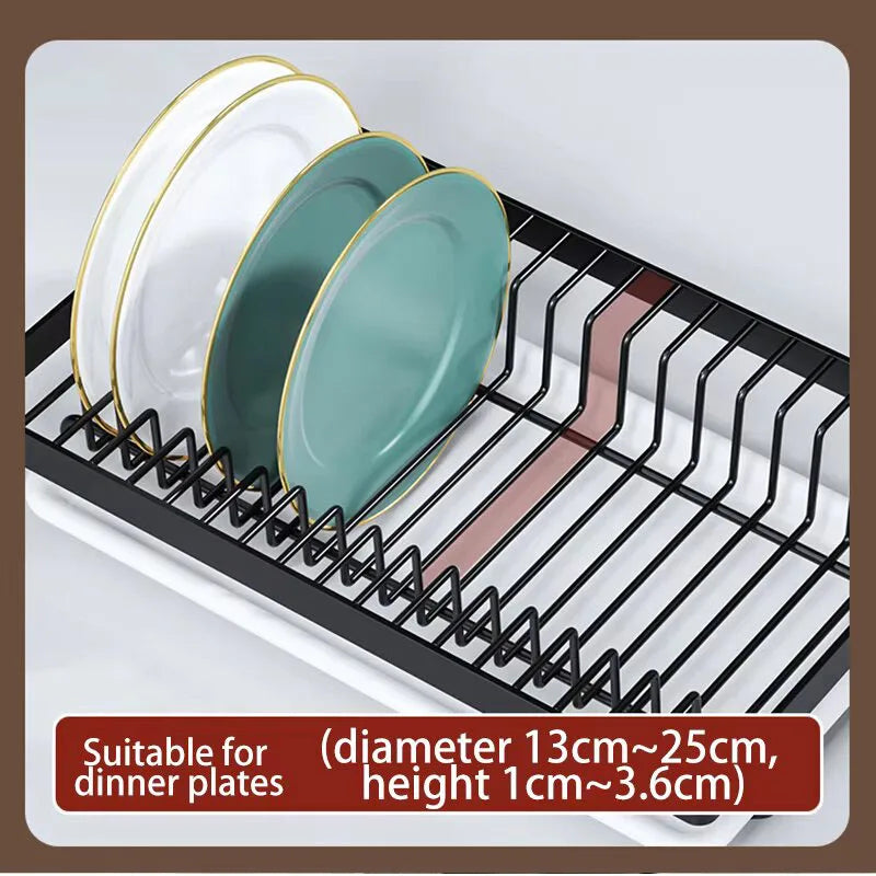 2025 NEW Dish Drying Rack 2-Tier Compact Kitchen Dish Rack Drainboard Set Large Rust-Proof Dish Drainer with Utensil Holder