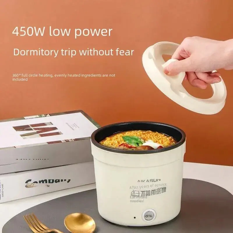 220V Mini Electric Cooking Pot Multifunctional Rice Cooker Hot Pot Instant Noodles Porridge Omelette Quick Food Pot Frying Pan