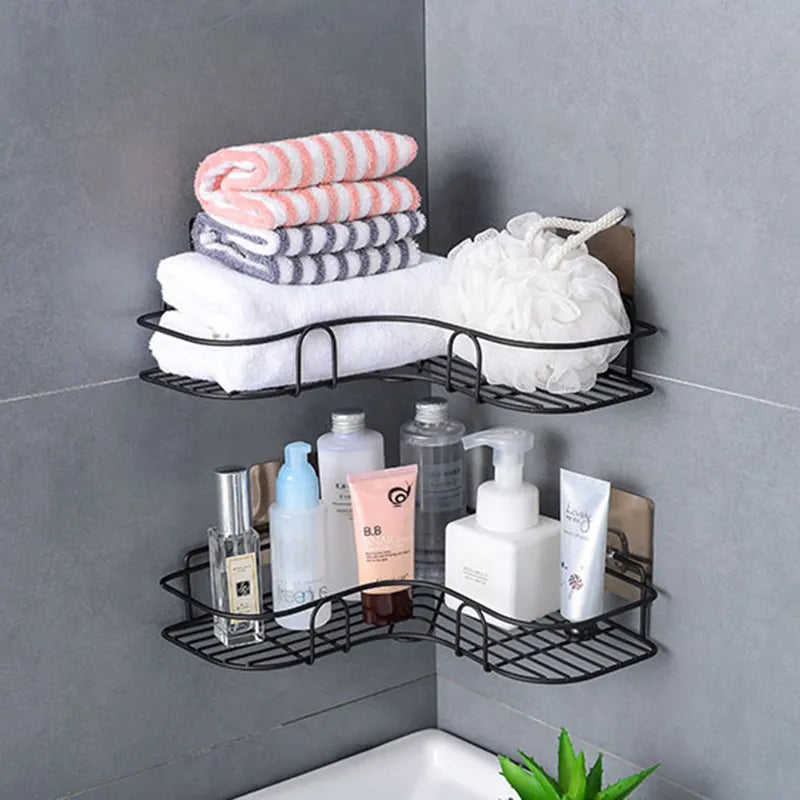 Bathroom Corner Storage Shelves Wall Mounted Rack Shampoo Storage