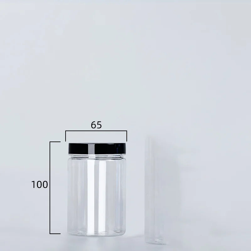 Clear Sealed Can With Lid Plastic Empty Packing Bottle Circular Storage Bucket Biscuit Jar Food Grade Sealed Cans Tank Container