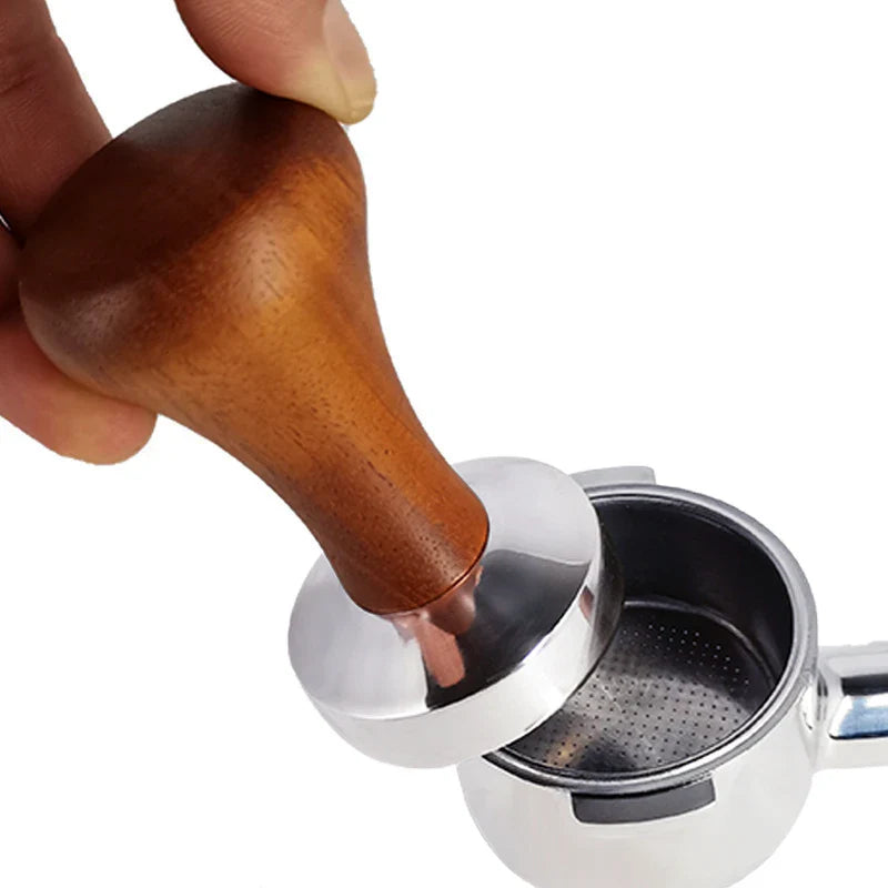 51mm 53mm 58mm Espresso Tamper Coffee Barista Flat Base Coffee Tampers With Wood Handle