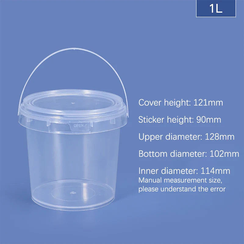 150ML300ML 500ML 750ML 1L 1.5L BPA-Free Empty Plastic Bucket With Lid Airtight PP Jars Clear Container For Bulk Food Storage