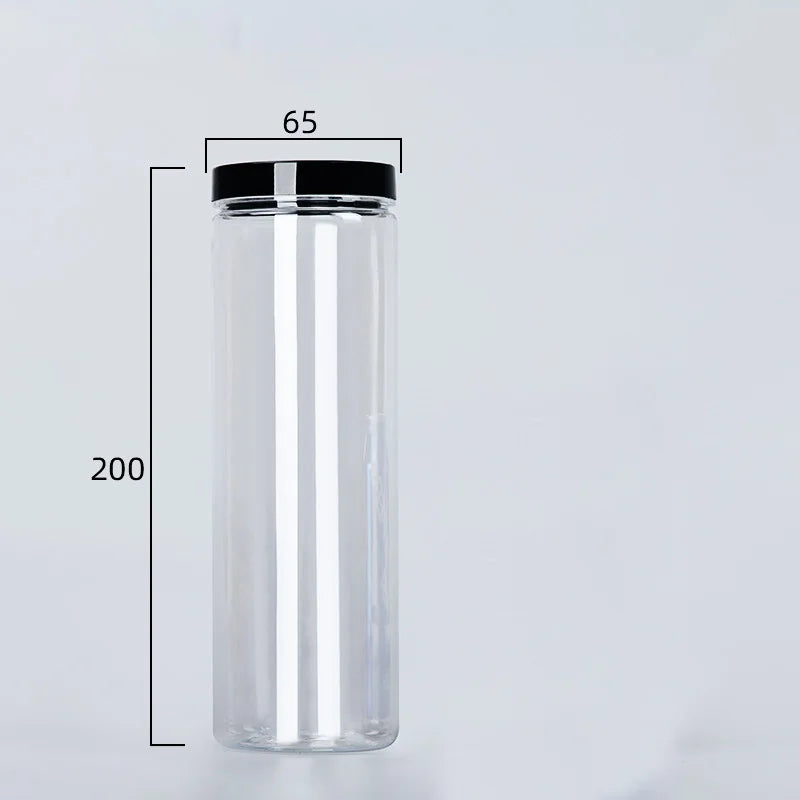 Clear Sealed Can With Lid Plastic Empty Packing Bottle Circular Storage Bucket Biscuit Jar Food Grade Sealed Cans Tank Container